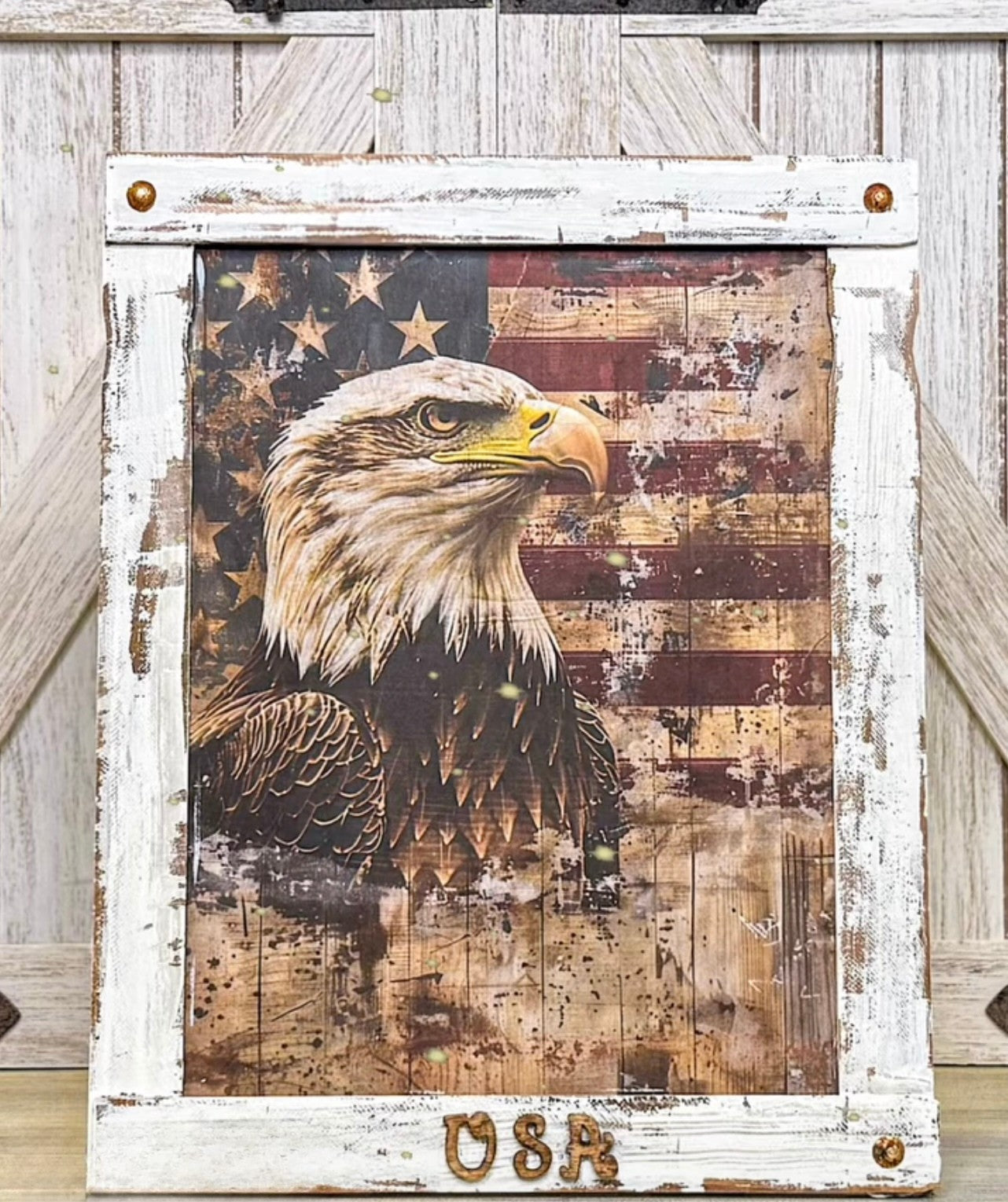 DDD DIY Crafted By The Crafty House Distressed Patriotic Frame