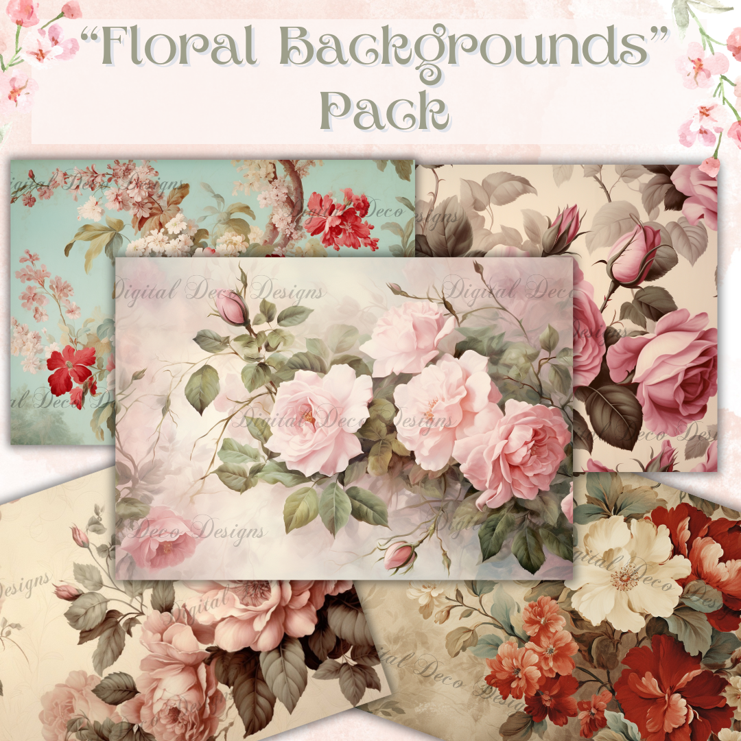 Classic Floral Backgrounds Mini Bundle