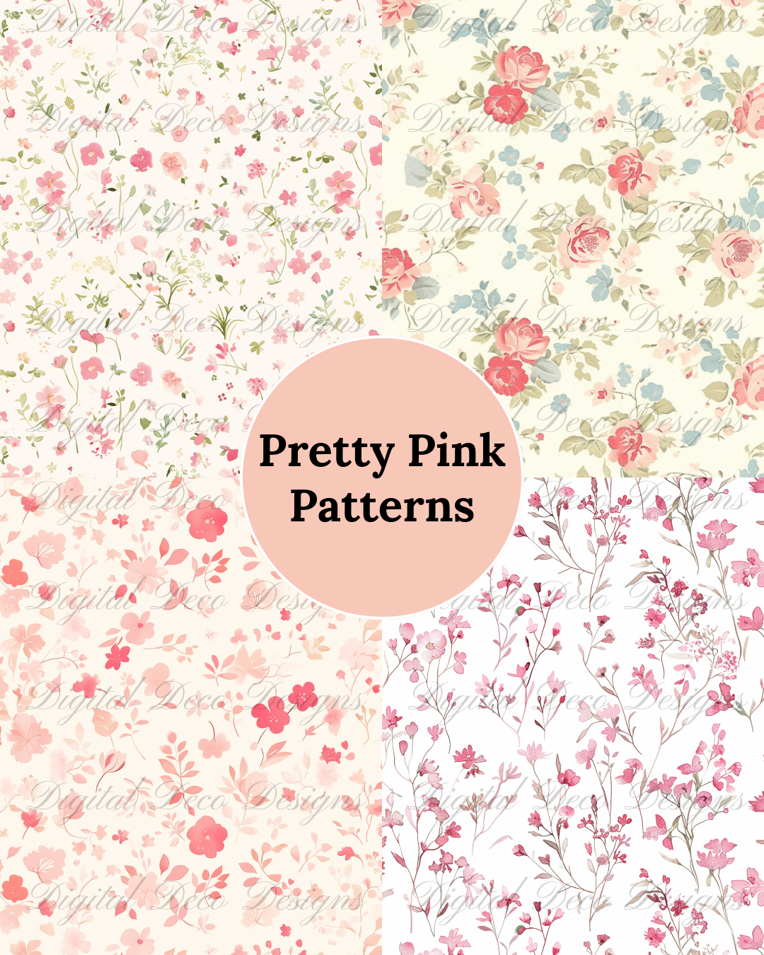 Pretty Pink Spring Floral Patterns