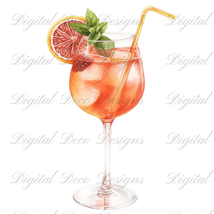 Cinco De Mayo Summer Cocktails Clip Art N056 (Digital Download Only)-Decoupage Paper