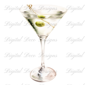 Cinco De Mayo Summer Cocktails Clip Art N056 (Digital Download Only)-Decoupage Paper