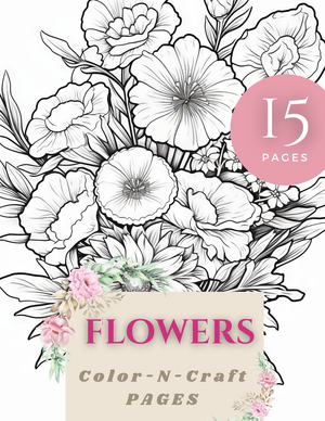 Flowers Color -N-Craft Pages (Digital Bundle) (Exclusive Members Design)-Digital Deco Designs