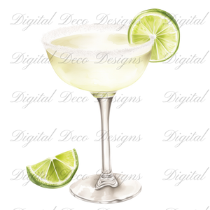Cinco De Mayo Summer Cocktails Clip Art N056 (Digital Download Only)-Decoupage Paper