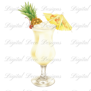 Cinco De Mayo Summer Cocktails Clip Art N056 (Digital Download Only)-Decoupage Paper