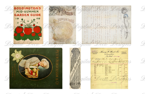 Vintage Ephemera Kit Farm and Garden-Decoupage Paper