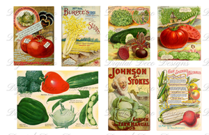 Vintage Ephemera Kit Farm and Garden-Decoupage Paper