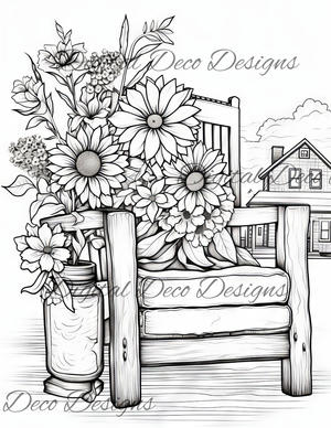 Flowers Color -N-Craft Pages (Digital Bundle) (Exclusive Members Design)-Digital Deco Designs