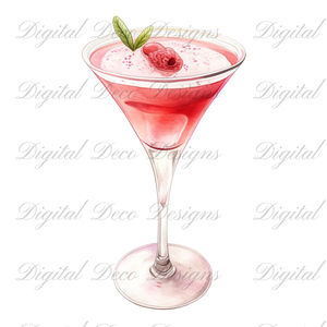 Cinco De Mayo Summer Cocktails Clip Art N056 (Digital Download Only)-Decoupage Paper