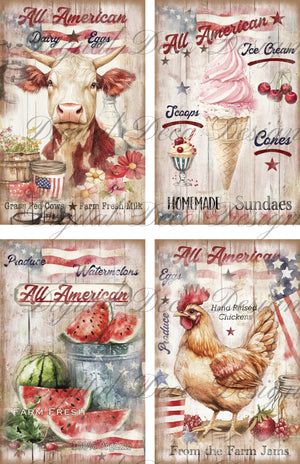 All American Bundle Z074-Decoupage Paper