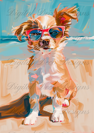 Sun, Sand, Shore: Summers To Remember (Dog Bundle 2) Z076-Decoupage Paper