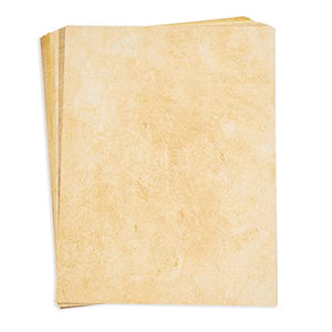 48 Pack Stationary Paper - Old Fashion Aged Classic Vintage Antique Design - Double Sided - 6 Colored Designs - For Arts, Crafts, Maps, Certificates, Invitations - 48 Sheets Total - 100gsm, 8.5" x 11"-Decoupage Paper