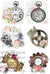 Clocks and Gears with Florals (#B002)