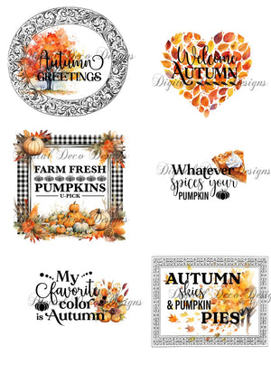 Fall Sentiments Collage 2 (Prints Perks) (#B039)-Decoupage Paper