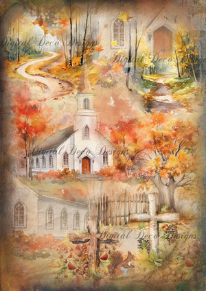 Hometown Church (Prints Perks) (#C005)-Decoupage Paper