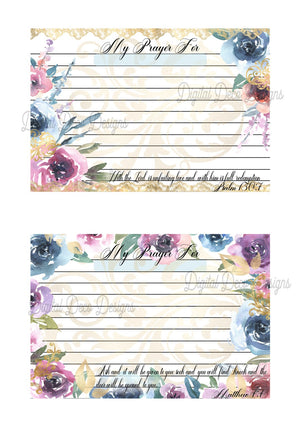 Floral Prayer Cards (#B052)-Digital Deco Designs