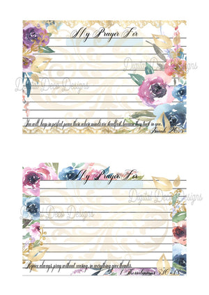 Floral Prayer Cards (#B052)-Digital Deco Designs