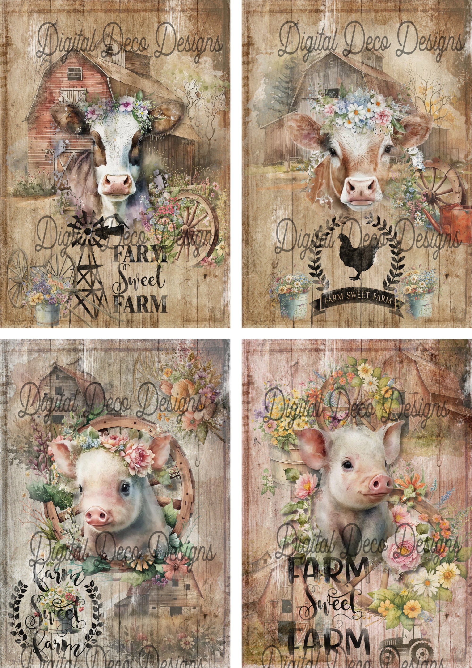 Farm Sweet Farm 4 Collage Sheet (#B046)