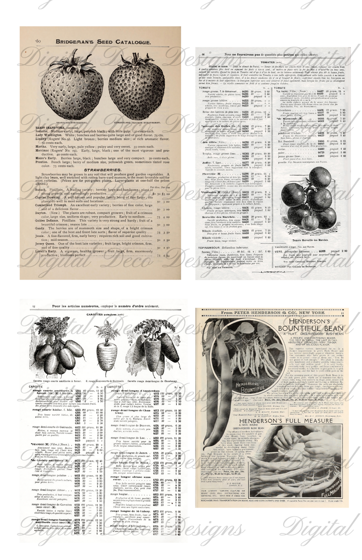 Vintage Ephemera Kit Farm and Garden-Decoupage Paper