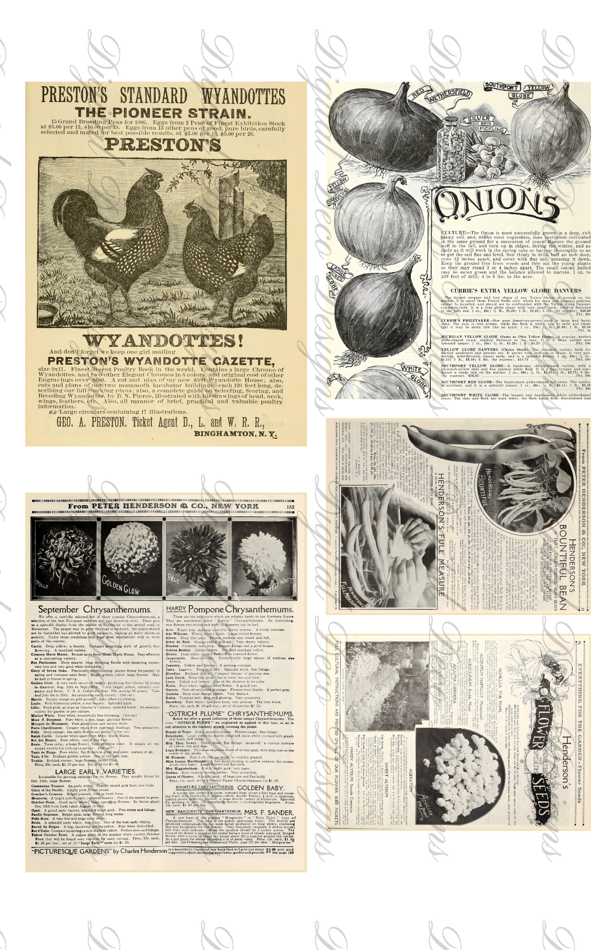 Vintage Ephemera Kit Farm and Garden-Decoupage Paper
