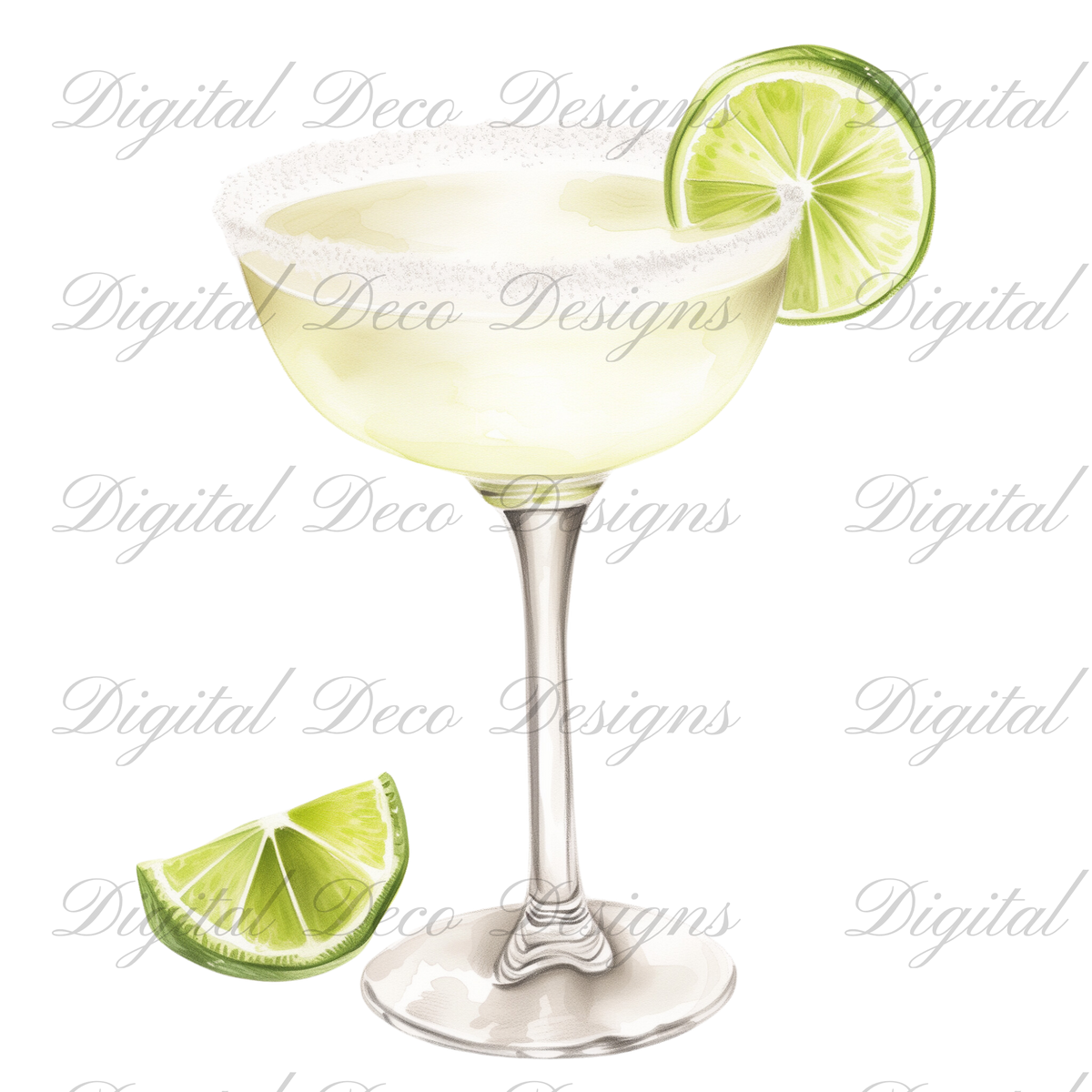 Cinco De Mayo Summer Cocktails Clip Art N056 (Digital Download Only)-Decoupage Paper