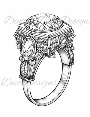 diamond wedding ring coloring page download