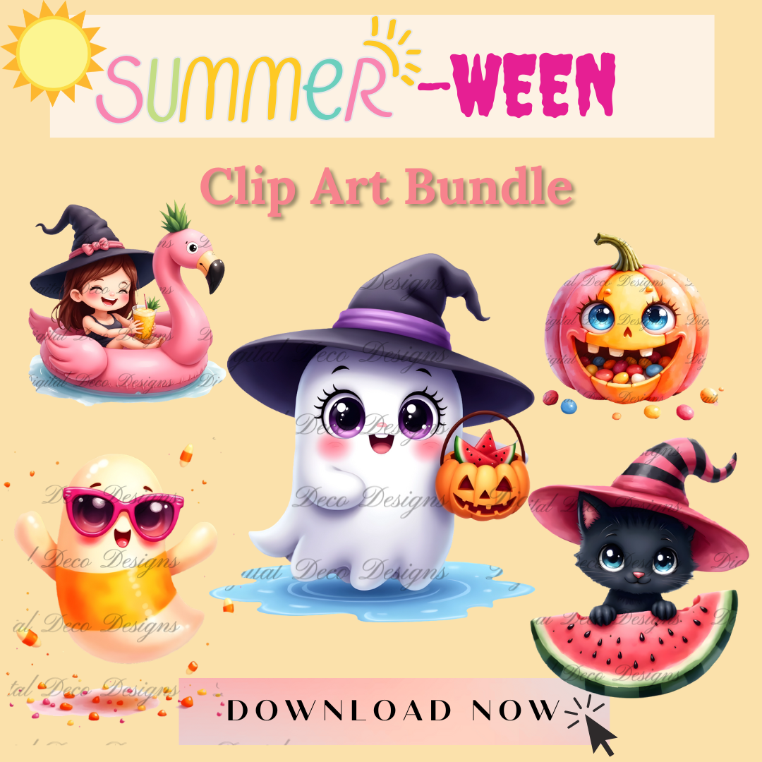 Summerween Clip Art Bundle (Digital Download Only)-Decoupage Paper