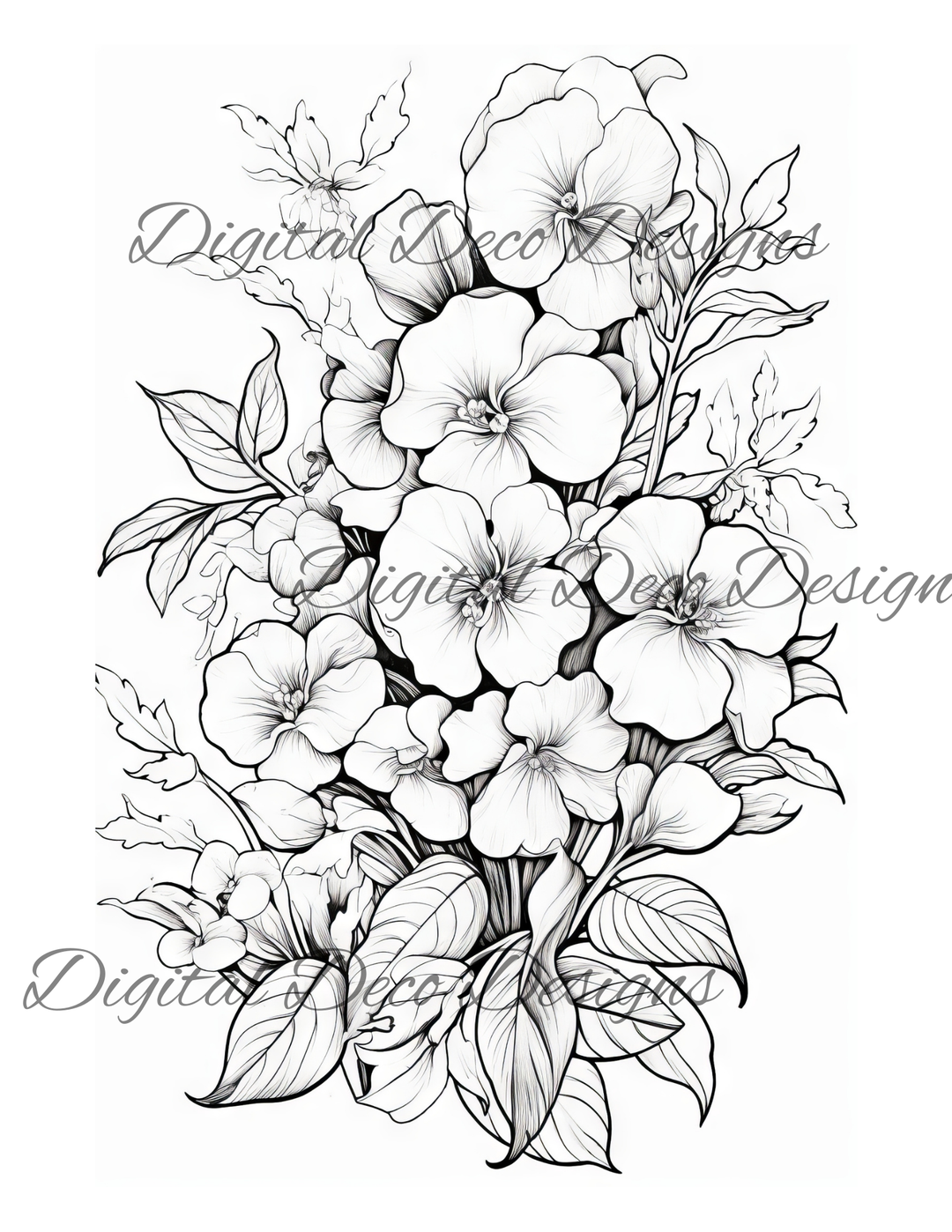 Flowers Color -N-Craft Pages (Digital Bundle) (Exclusive Members Design)-Digital Deco Designs