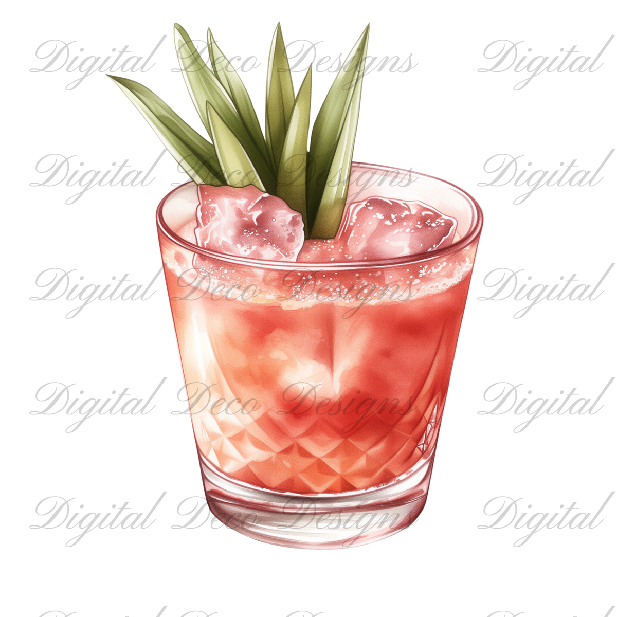 Cinco De Mayo Summer Cocktails Clip Art N056 (Digital Download Only)-Decoupage Paper