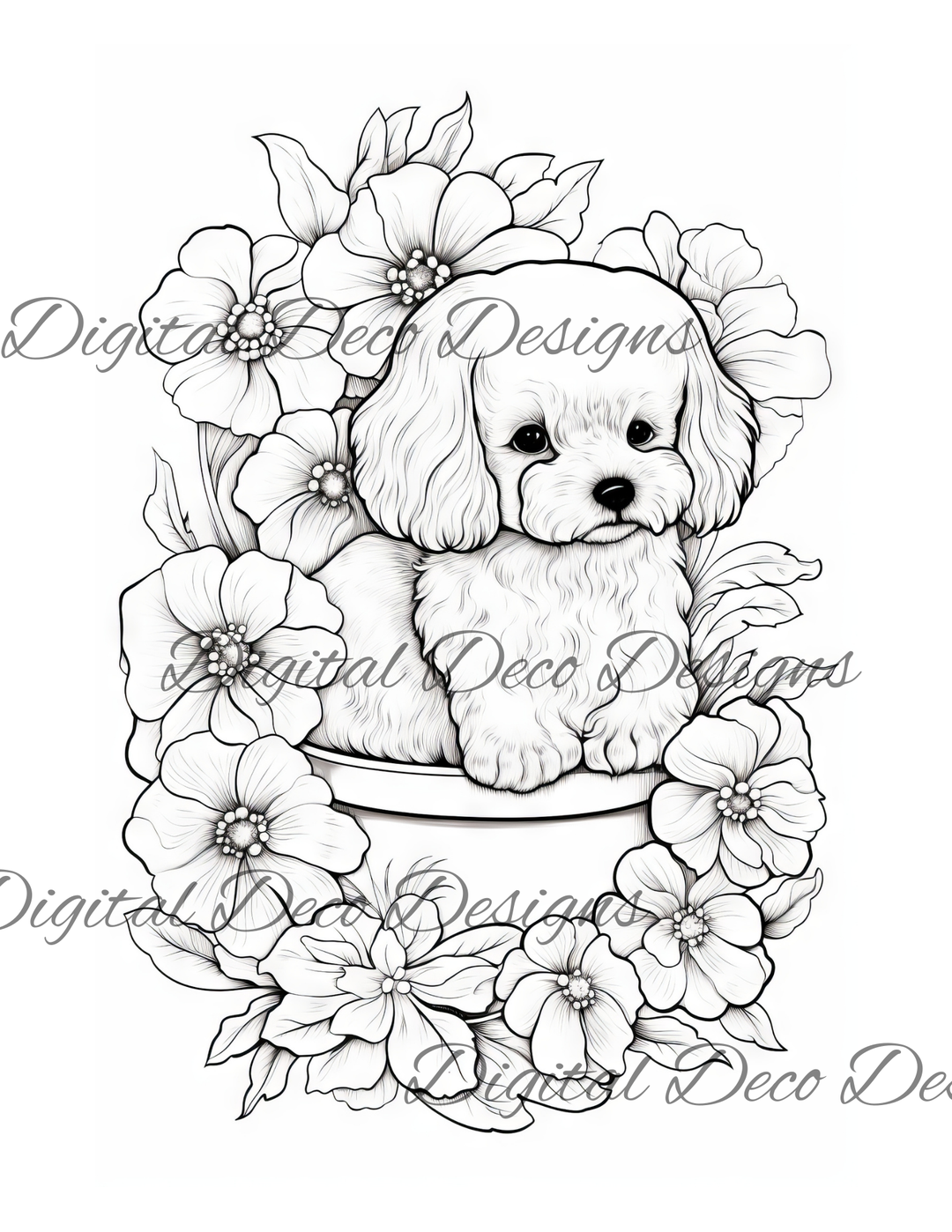 Flowers Color -N-Craft Pages (Digital Bundle) (Exclusive Members Design)-Digital Deco Designs