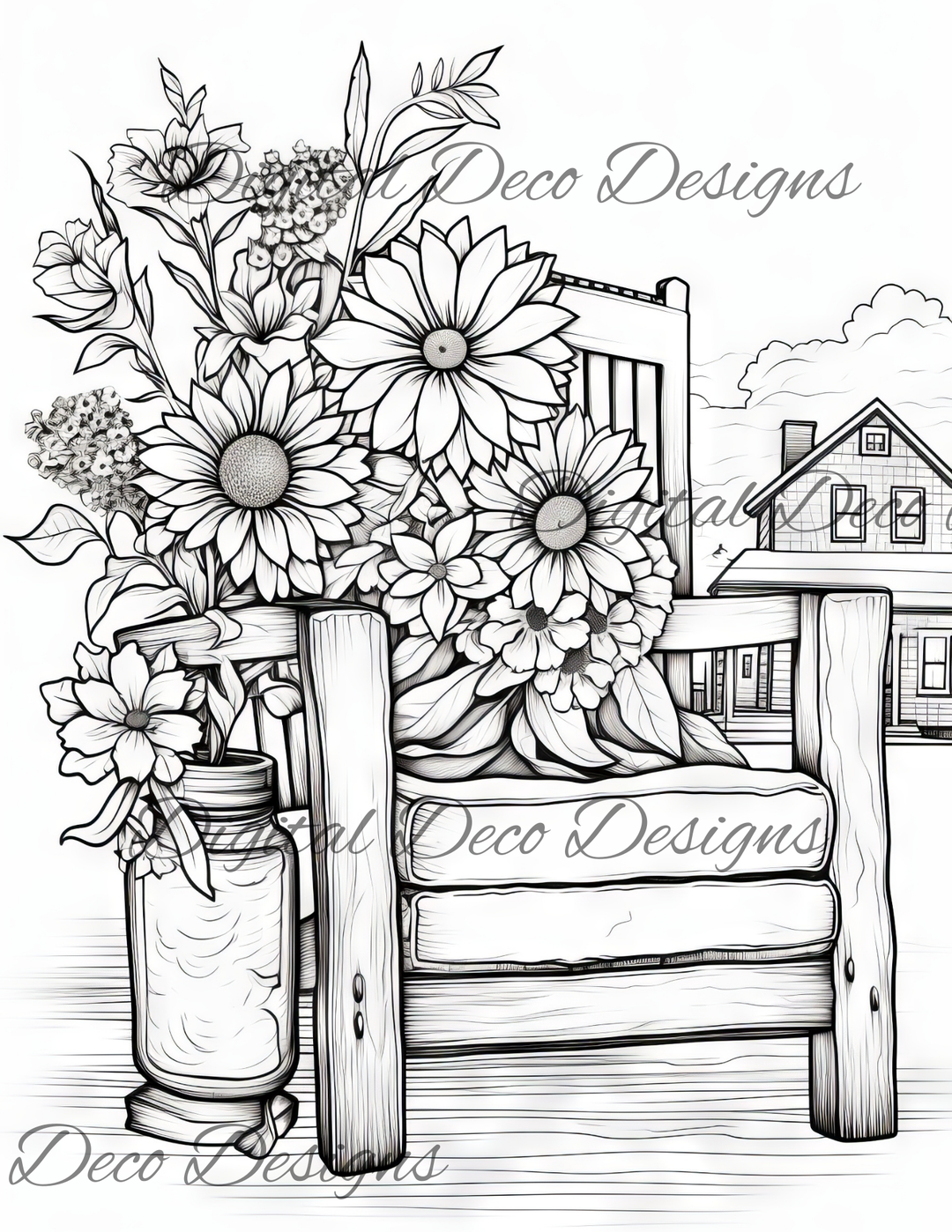 Flowers Color -N-Craft Pages (Digital Bundle) (Exclusive Members Design)-Digital Deco Designs