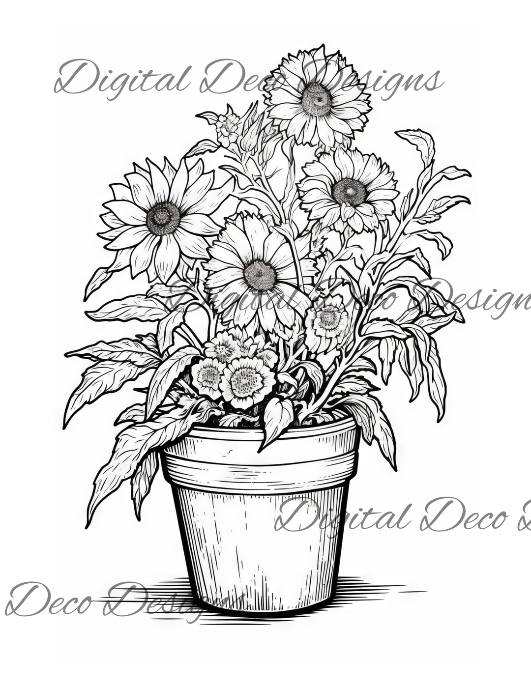 Flowers Color -N-Craft Pages (Digital Bundle) (Exclusive Members Design)-Digital Deco Designs