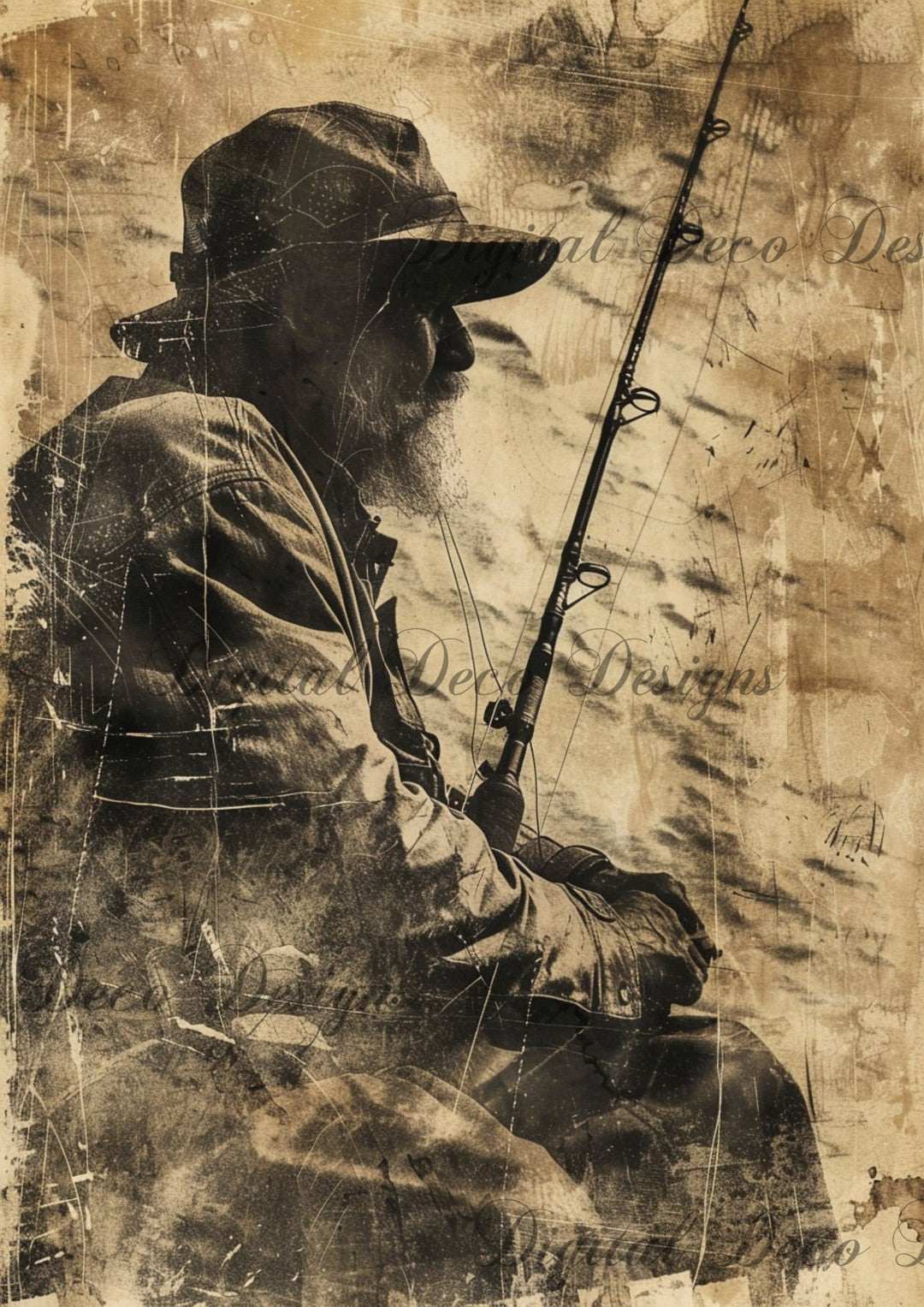 A Fish For Your Thoughts (#F077)-Digital Deco Designs