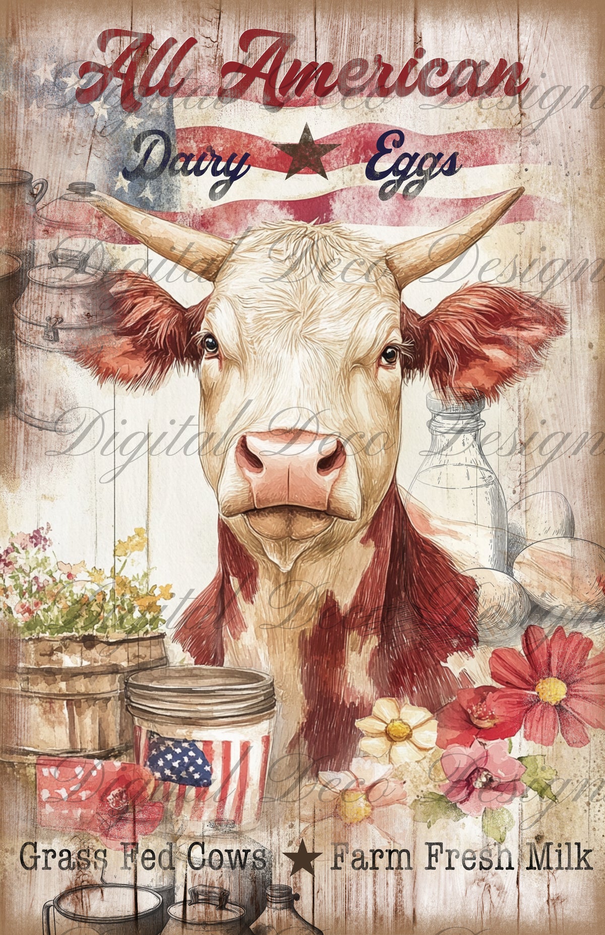 All American Dairy N050-Decoupage Paper