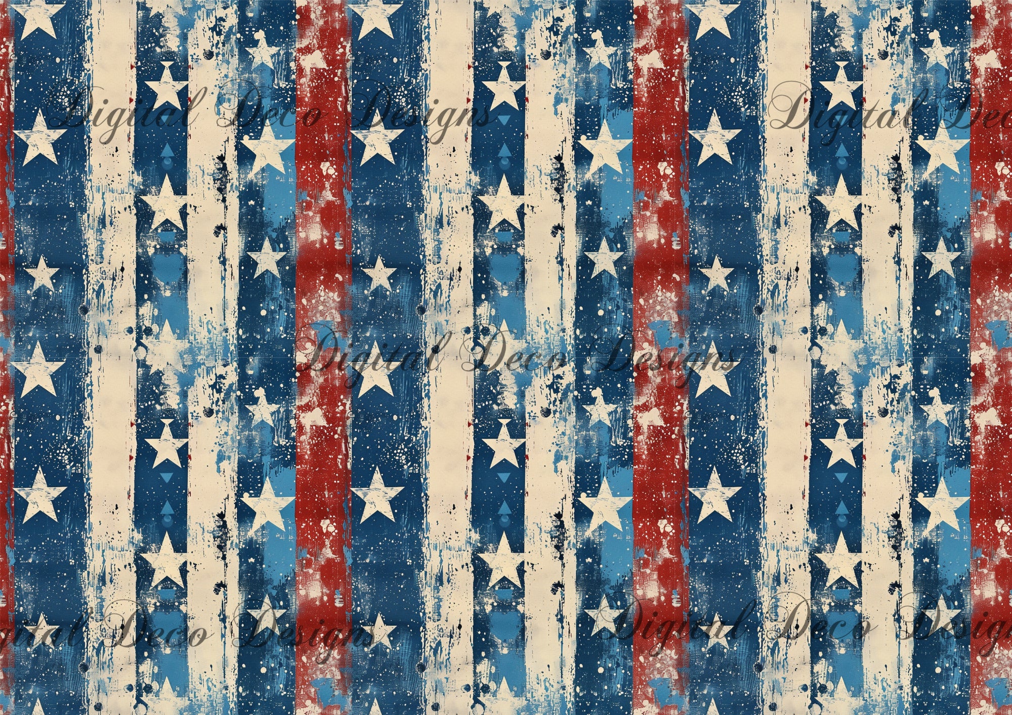 American Grunge Pattern 3 A3 Sized (Print Only) (#F064)
