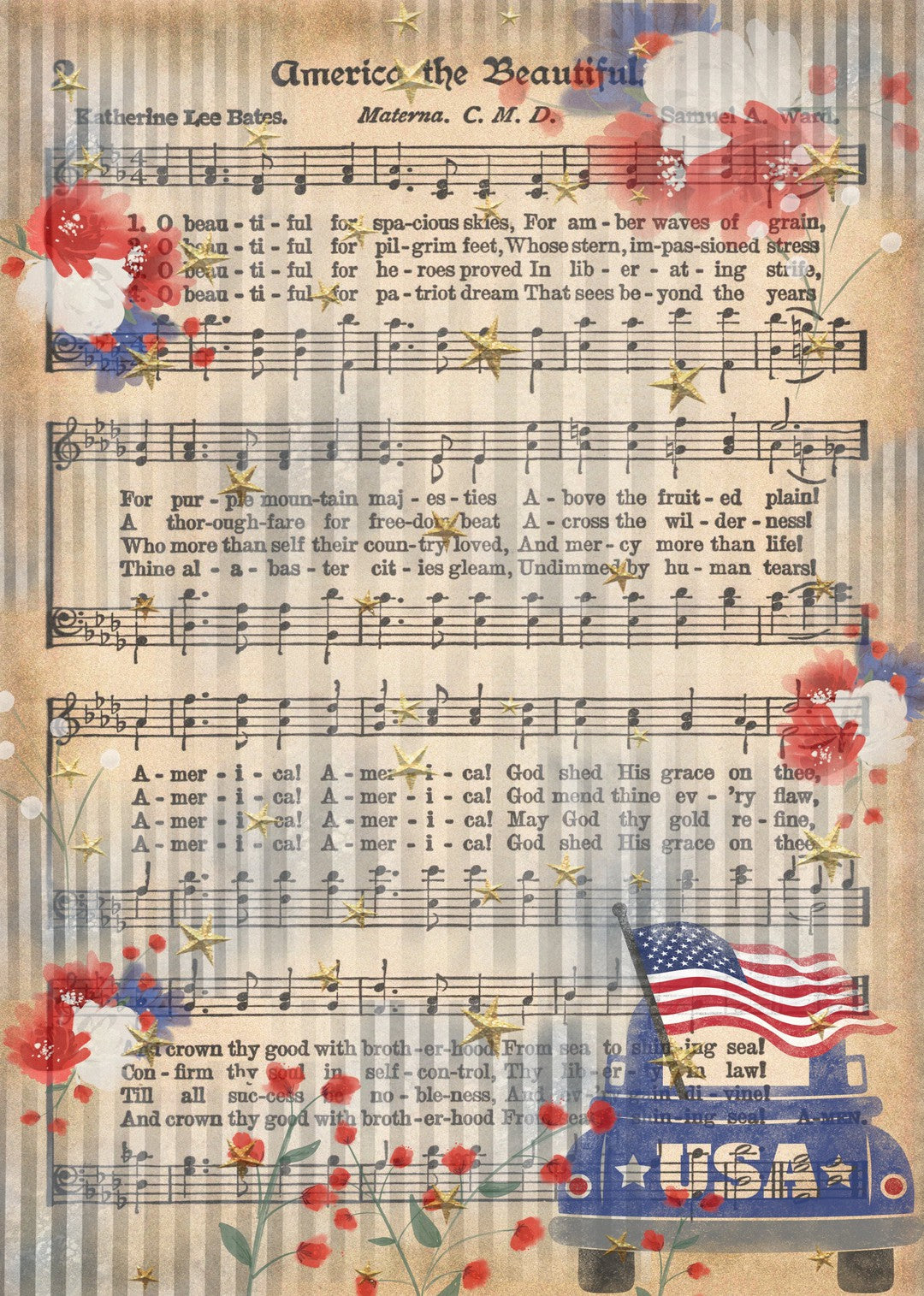 America The Beautiful (#A005)-Digital Deco Designs
