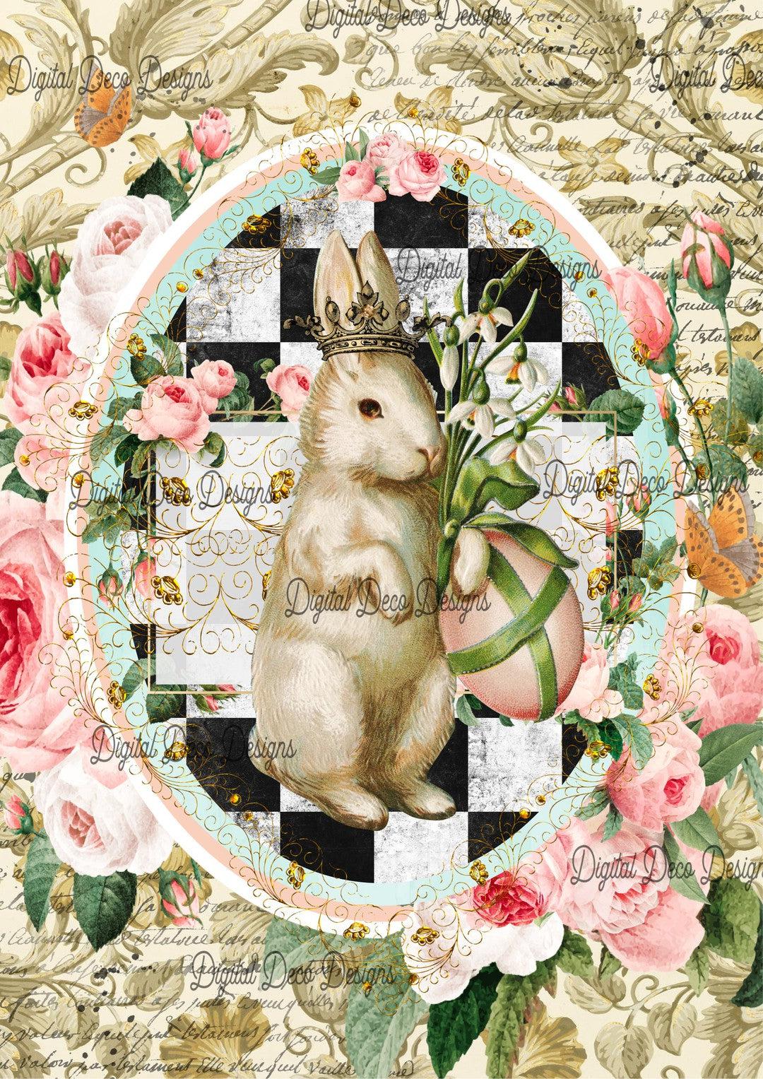Antique White Rabbit (#A011)-Digital Deco Designs