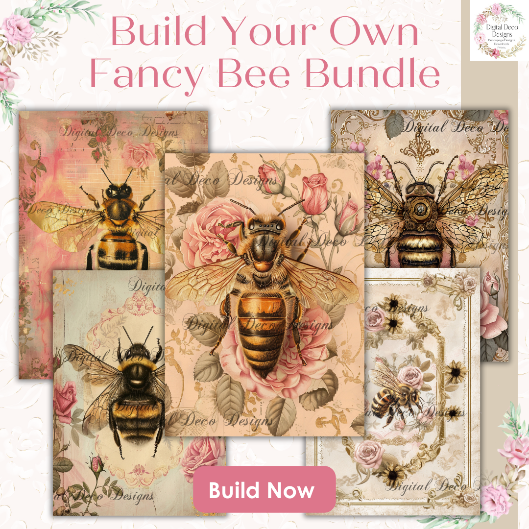 Build Your Own Fancy Bee Bundle-BYOB-Decoupage Paper