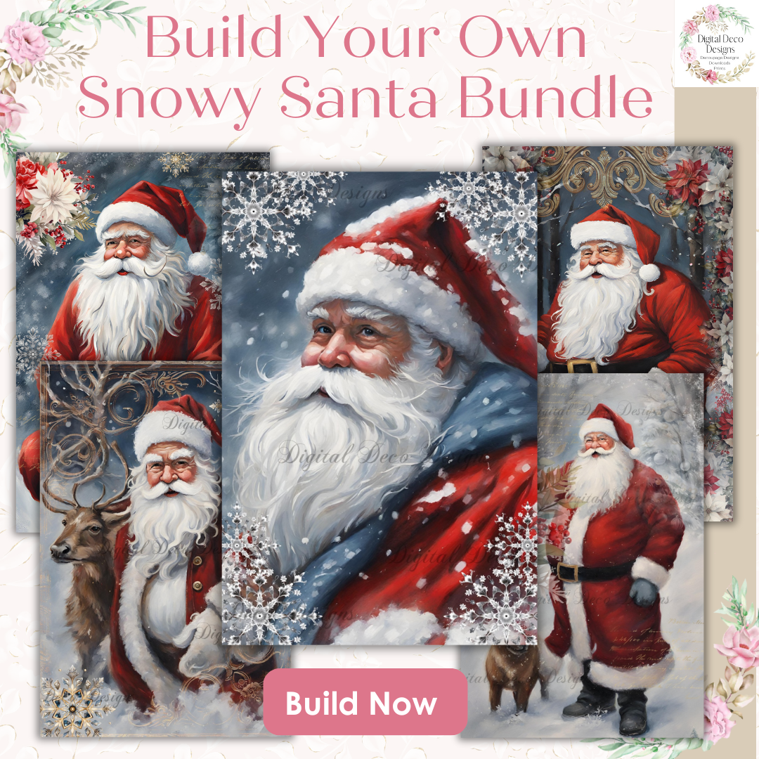 Build Your Own Snowy Santa Bundle-BYOB-Decoupage Paper