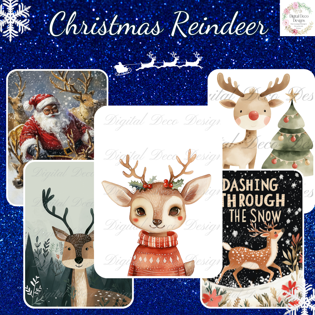 Build Your Own Christmas Reindeer Bundle-BYOB-Decoupage Paper