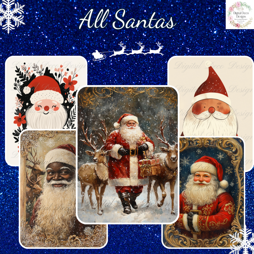 Build Your Own All Santas Bundle-BYOB-Decoupage Paper