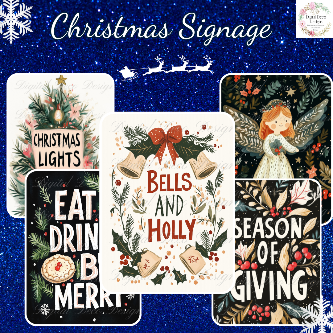 Build Your Own Christmas Signage Bundle-BYOB-Decoupage Paper