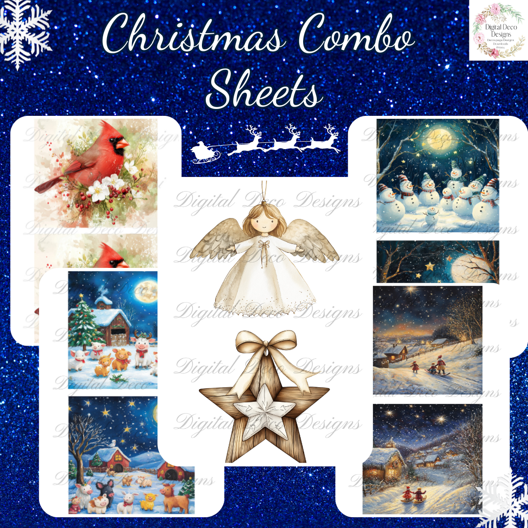 Build Your Own Christmas Combo Designs Bundle-BYOB-Decoupage Paper