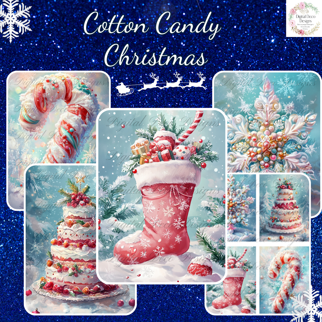 Build Your Own Cotton Candy Christmas Bundle-BYOB-Decoupage Paper