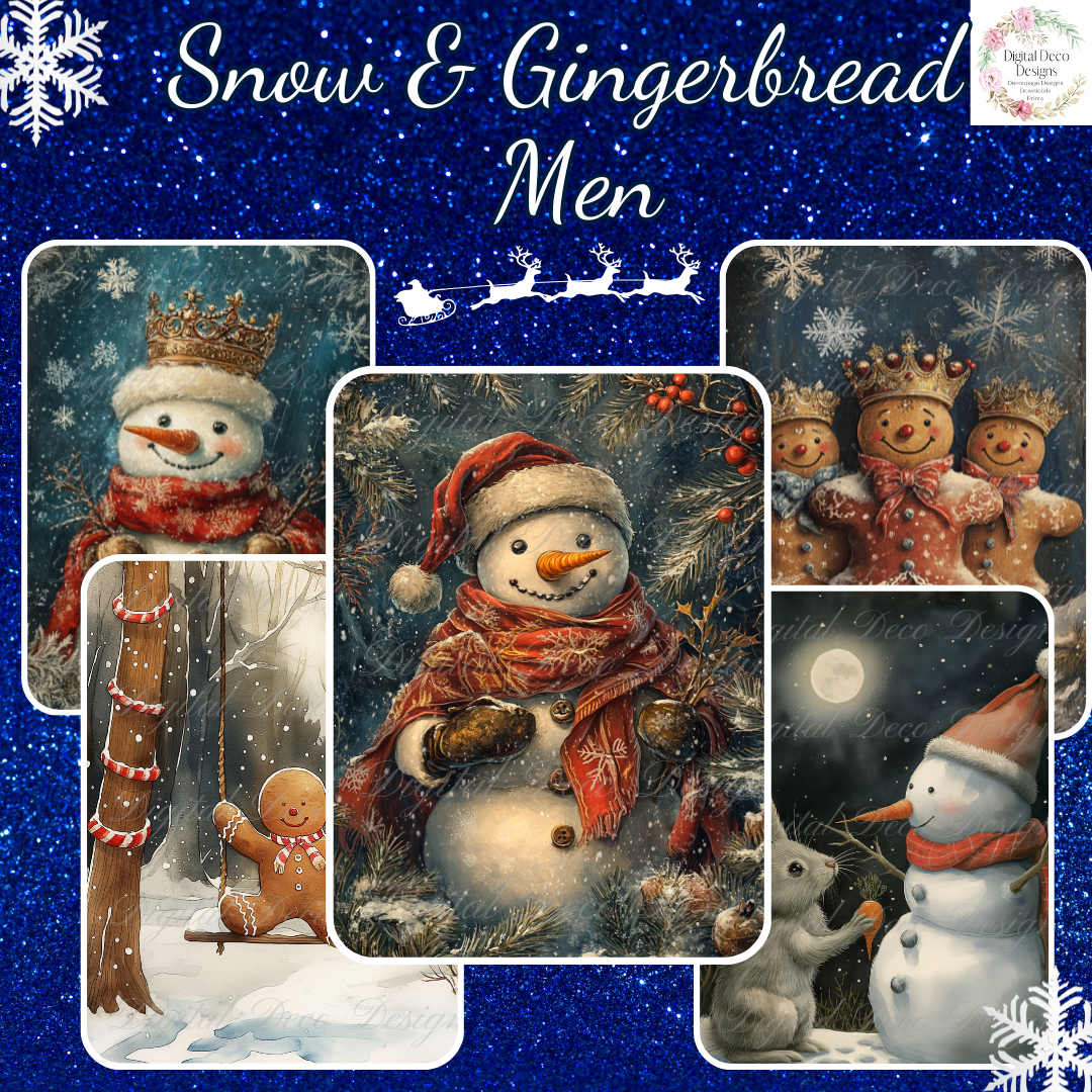 Build Your Own Snow & Gingerbread Men Bundle-BYOB-Decoupage Paper