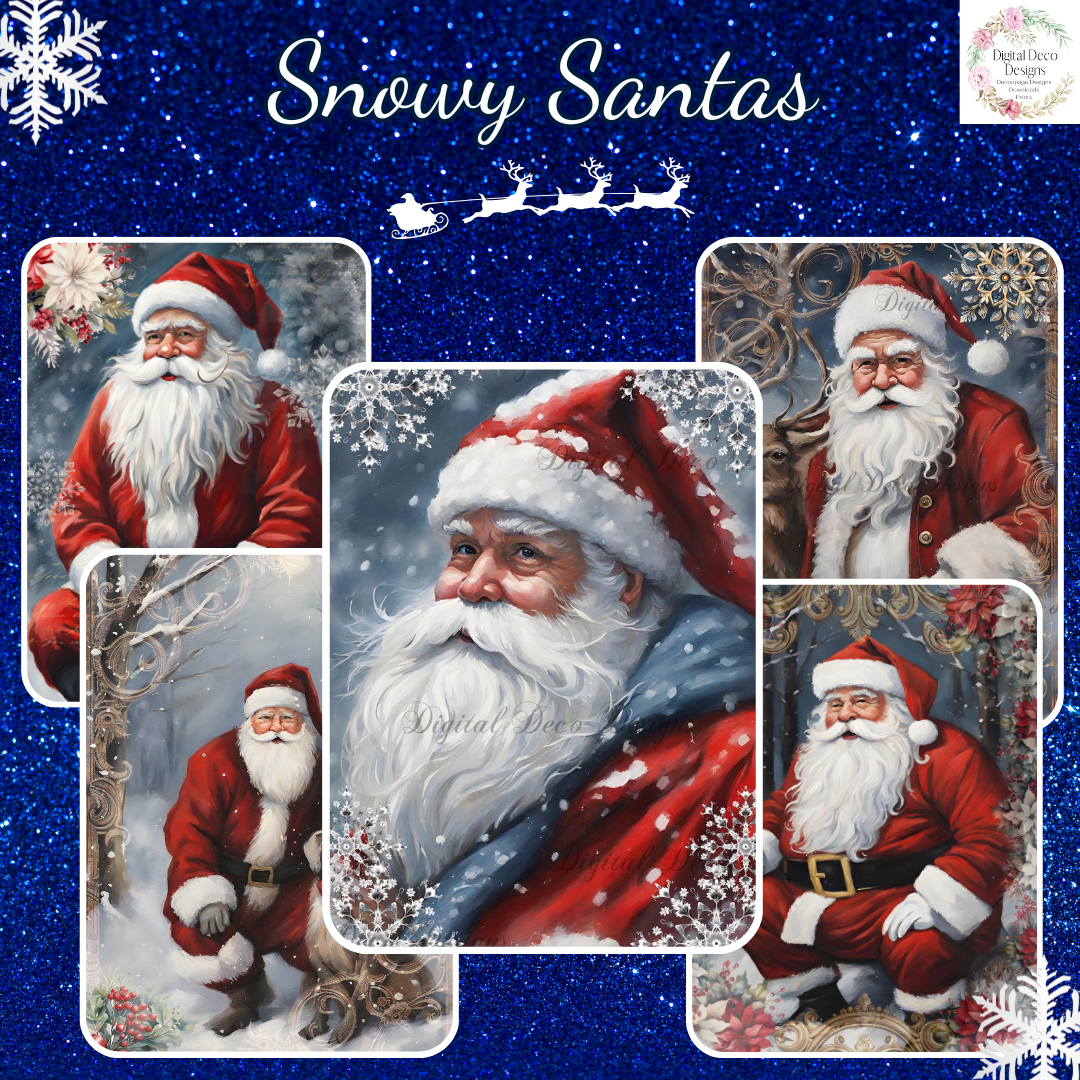 Build Your Own Snowy Santas Bundle-BYOB-Decoupage Paper