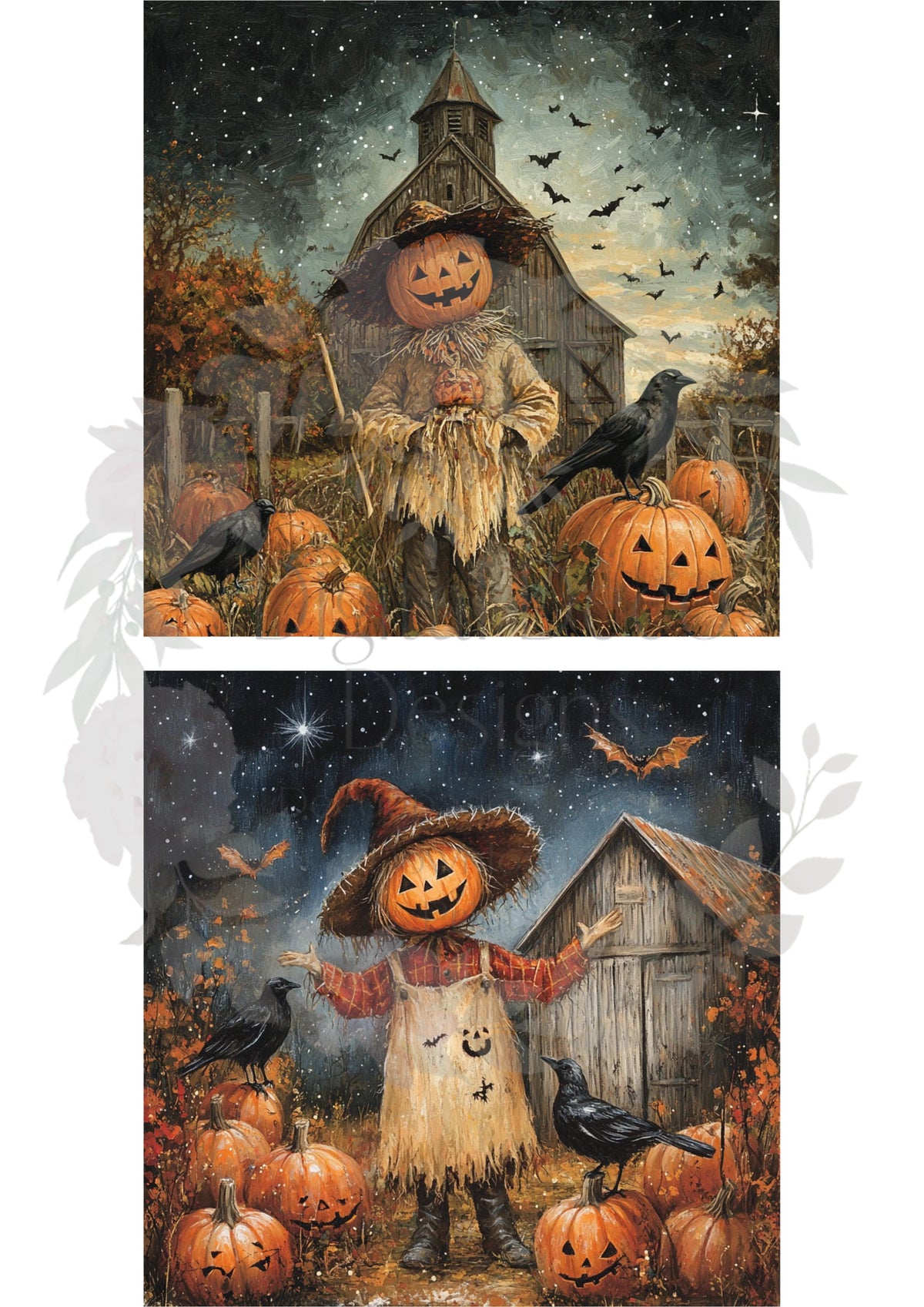 Barn Scarecrows Combo (#I064)-Digital Deco Designs