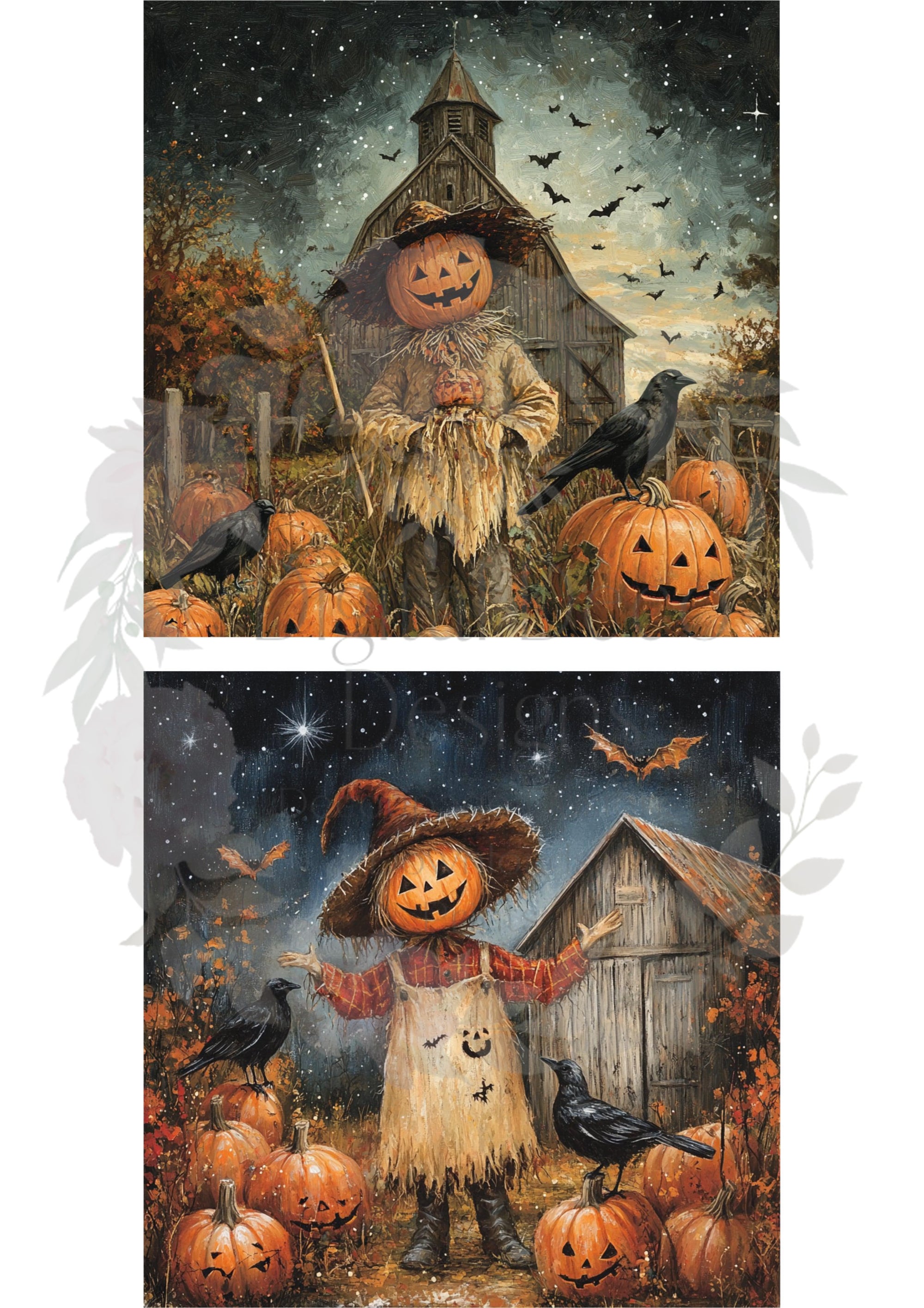 Barn Scarecrows Combo (#I064)-Decoupage Paper