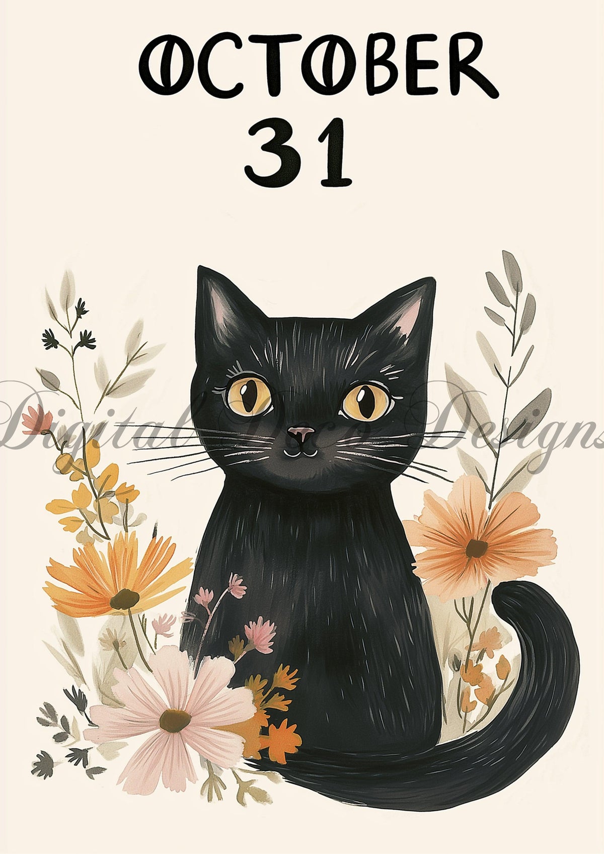 Black Cat Design Freebie-Free_Gift-Decoupage Paper