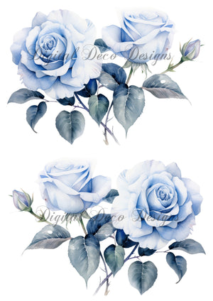 Blue Rose Bouquets Bundle (Print Only) (#Z010)