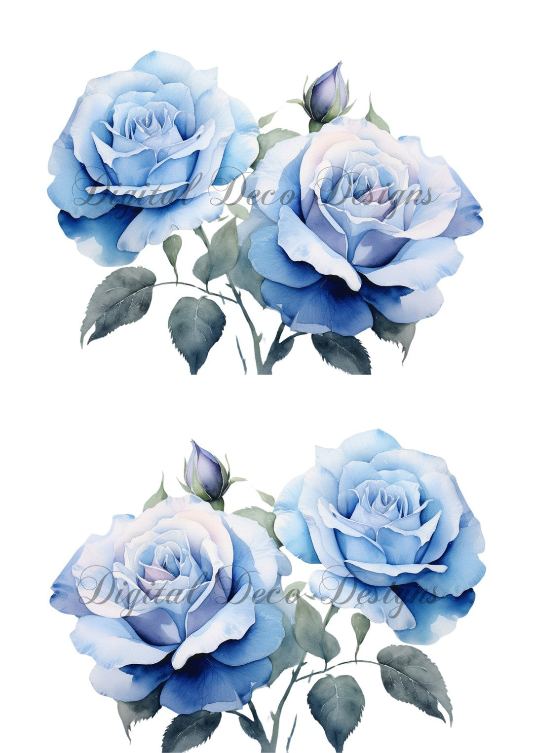 Blue Rose Bouquet Combo Duo 4 (#A047)-Digital Deco Designs